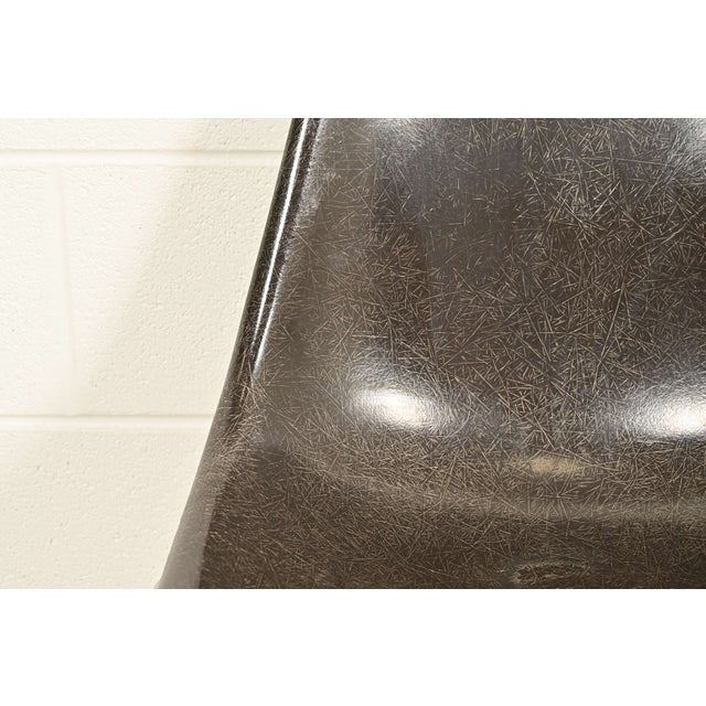 Metal Charles & Ray Eames for Herman Miller DSS Seal Brown Stacking Shell Chairs | Pair For Sale - Image 7 of 17