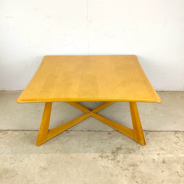 Mid-Century Modern Mid-Century Sculptural X Base Coffee Table by Heywood-Wakefield For Sale - Image 3 of 12