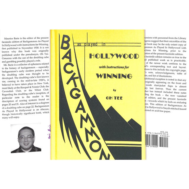 Traditional "Backgammon as Played in Hollywood With Instructions for Winning" 2015 Oh Tee (Inscribed) For Sale - Image 3 of 10