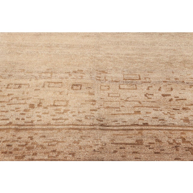 Contemporary Geometric Beige and Brown Handmade Hemp Rug by Doris Leslie Blau For Sale - Image 4 of 6