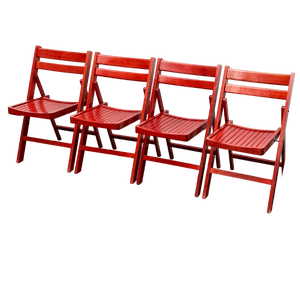 Mid-Century Wooden Folding Chair, 1960s, Set of 4