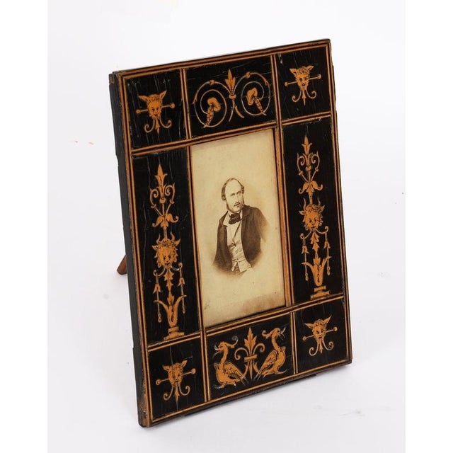 Vintage Sorrento Olive Wood Rectangular Portrait Photo Frame, 1800s For Sale - Image 3 of 10