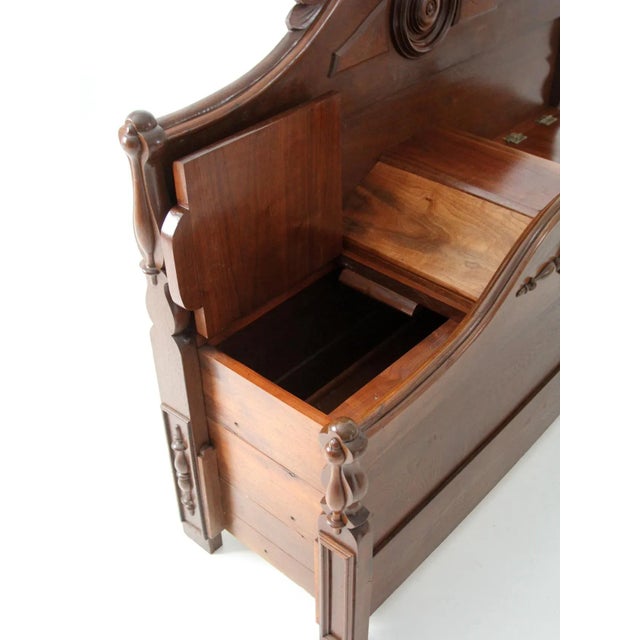 Victorian Style Carved W0od Footboard Bench For Sale - Image 12 of 12