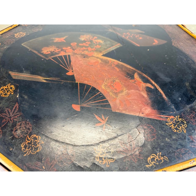 Late 19th Century English Chinoiserie Scorched Bamboo Hand Painted Octagonal Side / Occasional Table For Sale - Image 11 of 12