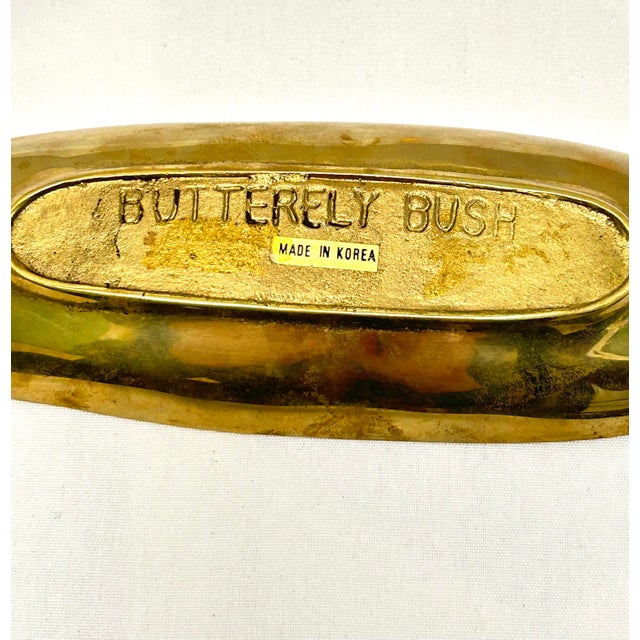 Vintage Brass Leaf Dish by Butterfly Bush – Hollywood Regency Botanical Catchall Tray For Sale In Louisville - Image 6 of 6