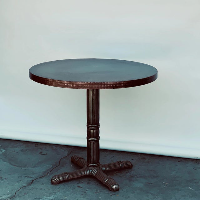 Art Deco Polished Steel and Antiviral Raw Copper Top Gueridon Tables - a Pair For Sale - Image 3 of 7