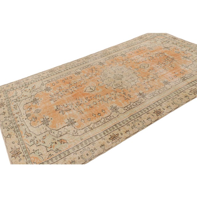 Rug & Kilim Vintage Turkish Rug in Orange With Beige Medallion, From Rug & Kilim For Sale - Image 4 of 8