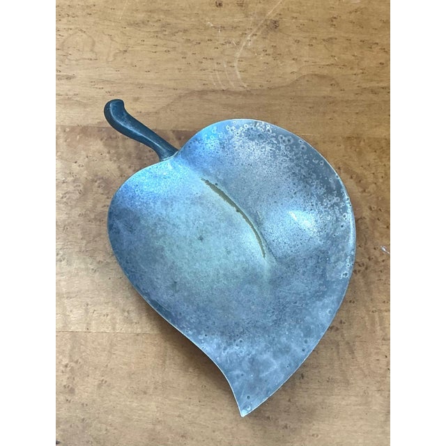 Vintage Decorative Leaf Metal Bowl For Sale - Image 10 of 12