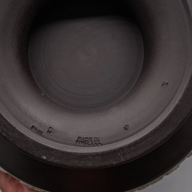 Mid-Century Modern Vintage Wedgwood Jasperware Black & White Round Footed Imperial Bowl For Sale - Image 3 of 6