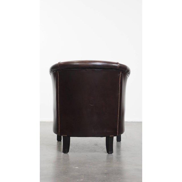 English Style Club Armchair in Cowhide Leather For Sale - Image 4 of 15