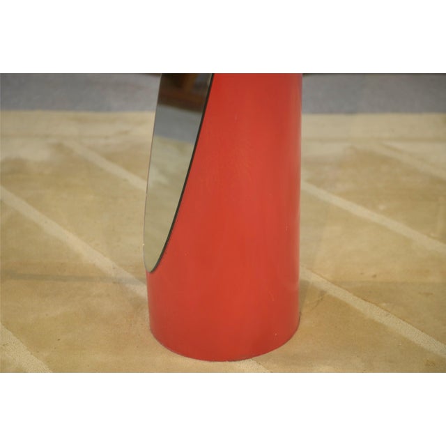 Vintage Lipstick Mirror in Red Lacquered Fiber, 1970s For Sale - Image 6 of 7