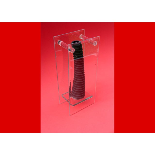 1970s Postmodern Sculptural Glass Vase in Glass and Black Rubber, Italy, 1970s-1980s For Sale - Image 5 of 18