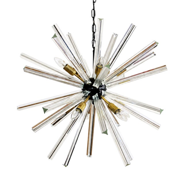 Sputnik Light with 30 Clear Glass Prisms from Justfurnituress SRL For Sale