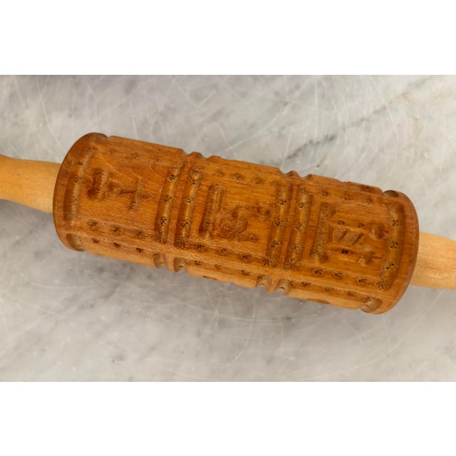 Late 20th Century Vintage German Wooden "Springerle" Cookie Rolling Pin For Sale - Image 5 of 5