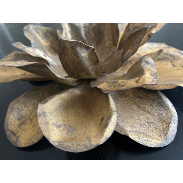 Maison Jansen Brass Lotus Wall Light from Maison Jansen, 1970s For Sale - Image 4 of 10