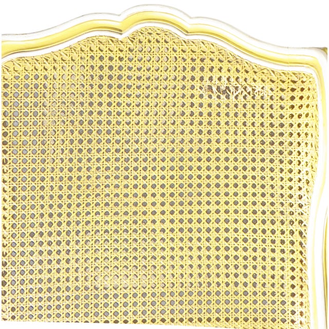 Vintage Louis XV Style Cane Beds W/ Painted & Scalloped Frames, Pair For Sale - Image 10 of 10