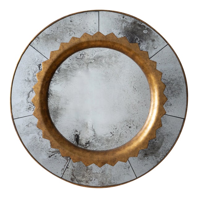 Circular Antiqued Mirror in the Manner of Fratelli Marelli, c.1990s For Sale