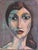Portrait of spanish woman', acrylic on canvas, signed 'duran', circa 1980s. A stylised, bust-length modernist portrait of...