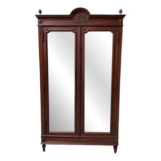 Antique Art Nouveau Cabinet in Walnut, 1900 For Sale