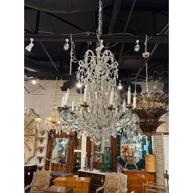 Metal 19th C. Italian Beaded Chandelier For Sale - Image 7 of 8