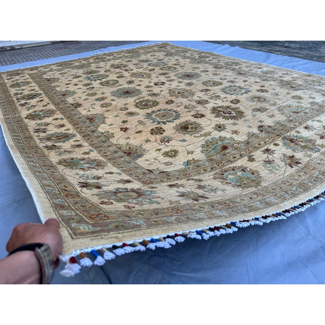 Traditional Hand-Knotted Oushak Style Wool Area Rug - 8'1" X 10'0" For Sale - Image 3 of 15