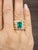 Modern 6.15 Ct Natural Emerald & Diamond Ring Size 6.5 For Sale - Image 3 of 8