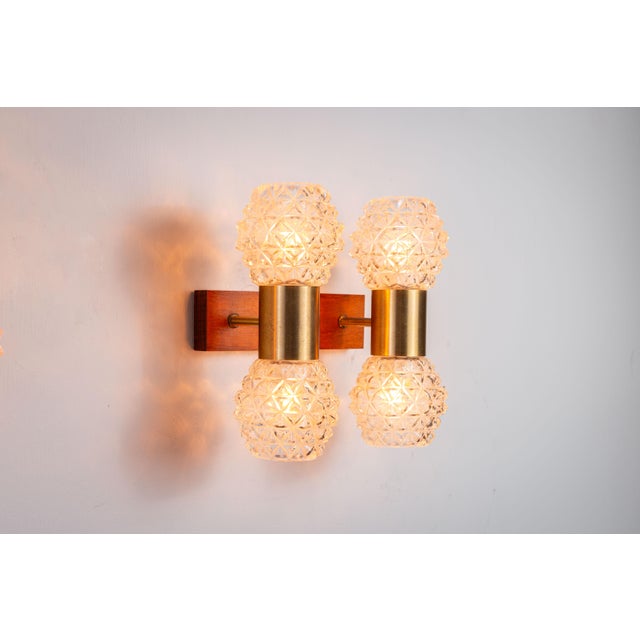 Metal Swedish Wall Lamps in Teak, Set of 2 For Sale - Image 7 of 15