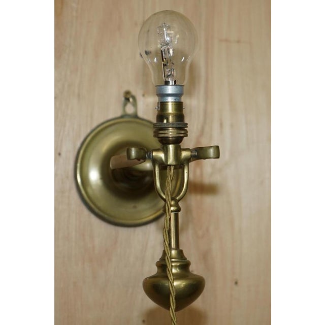 Brass Ship's Master Suite Gimbal Wall or Table Lamp, 1925 For Sale - Image 15 of 17