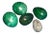 Stone Malachite & Rock Crystal Egg Objects- Set of 5 For Sale