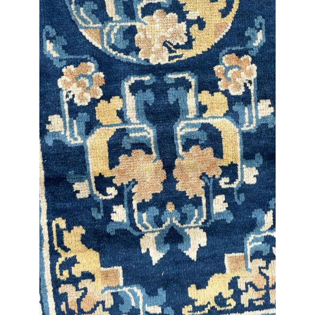Antique Chinese Cotton and Wool Rug For Sale - Image 4 of 18