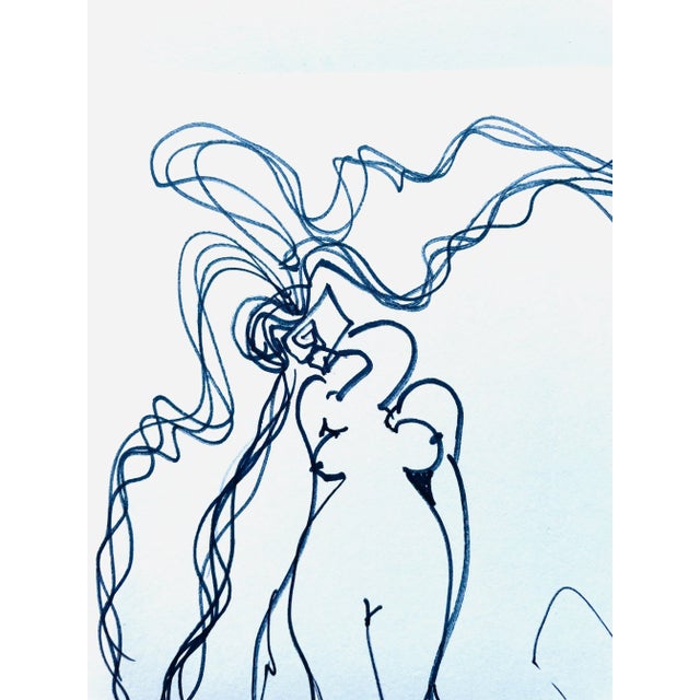 Contemporary and original ink drawing by Erik Sulander on white paper, signed, unframed.