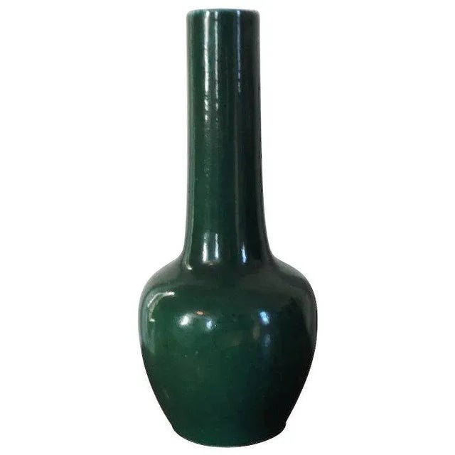 19th Century Chinese Porcelain Bottle Shaped Vase in Monochrome Green Glaze with Kangxi Marks For Sale - Image 11 of 11