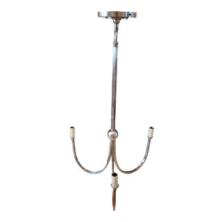Visual Comfort Thomas OBrien Reed 3 Light Mini Chandelier in Antique Nickel For Sale