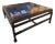 Vintage Iron and Glass Green Patina Coffee Table For Sale