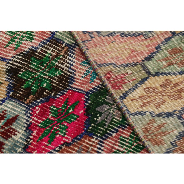 Red Vintage Zeki Müren Rug in Colorful Floral & Geometric Patterns From Rug & Kilim For Sale - Image 8 of 8