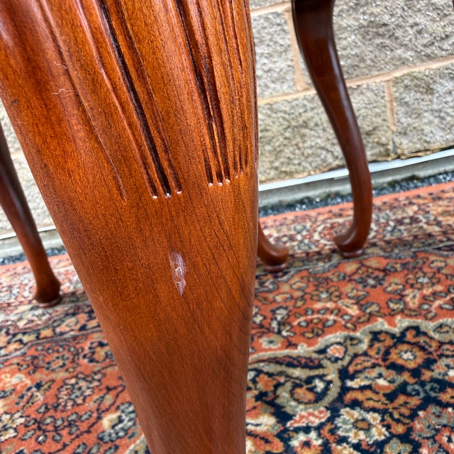 1990s Knob Creek Penn Manor Collection Queen Anne Solid Cherry Tea Tables - A Pair (31-8224) For Sale - Image 16 of 17