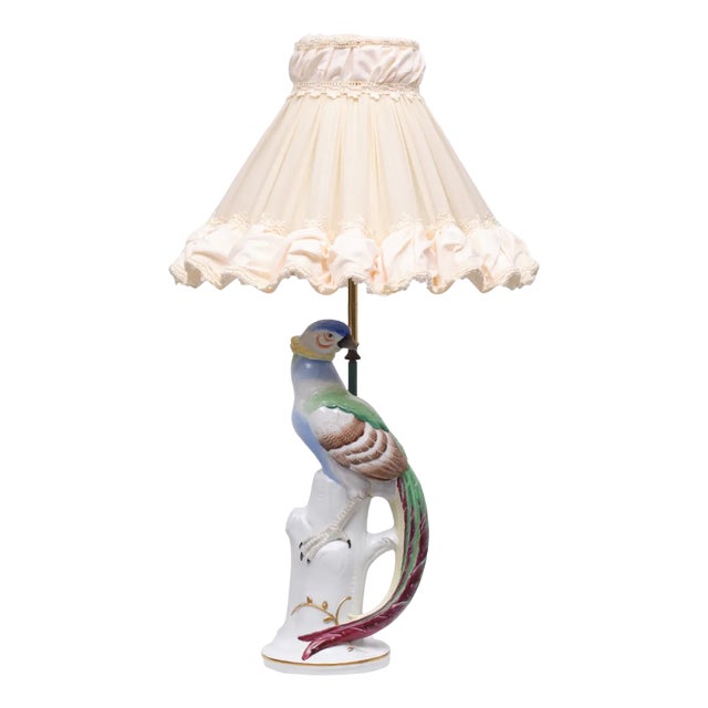 Porcelain Pheasant Table Lamp, Germany, 1950s For Sale