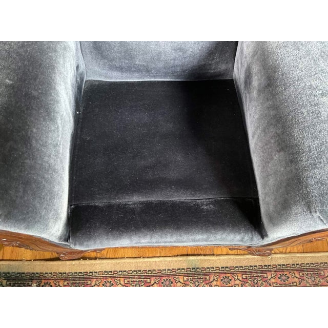 Late 19th Century Stunning Blue Velvet Empire Revival Accent Chairs (Pair) For Sale - Image 10 of 18