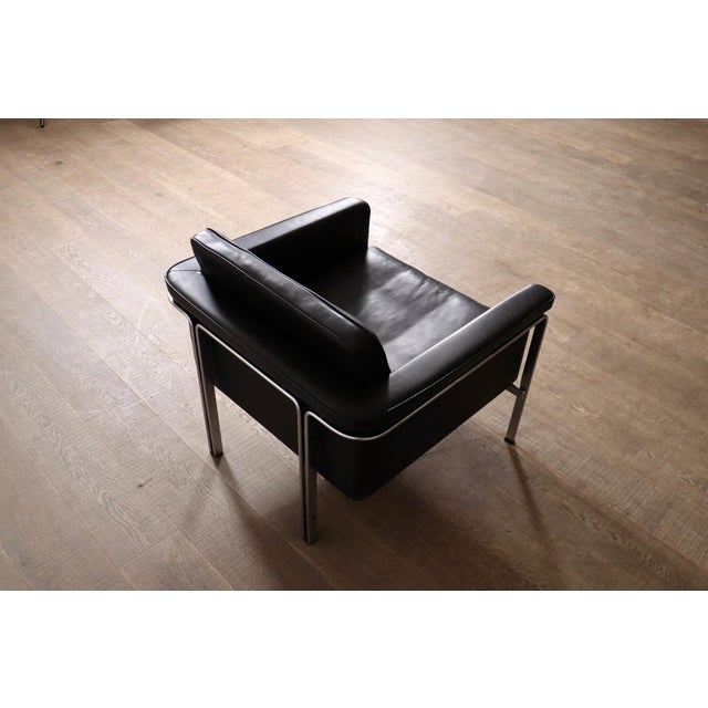 Kill International Vintage Model 6912 Lounge Chair in Black Leather by Horst Brüning for Kill International, Germany, 1967 For Sale - Image 4 of 13