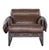 Matthew Izzo Home Gretchen Recycled Oak and Leather Sling Arm Chair For Sale - Image 4 of 5