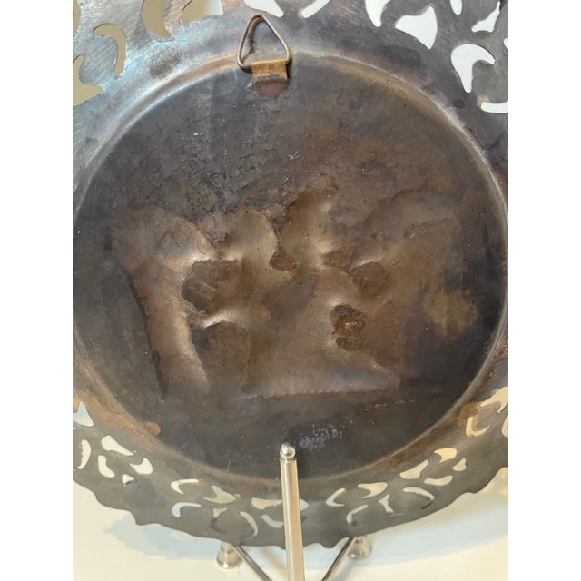 Vintage Egyptian Brass and Copper Metalworks Plate With Pharaoh and Queen For Sale In Atlanta - Image 6 of 11
