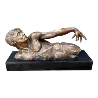 Vintage Patinated Figurative Sculpture of Man For Sale