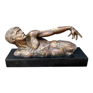Vintage Patinated Figurative Sculpture of Man