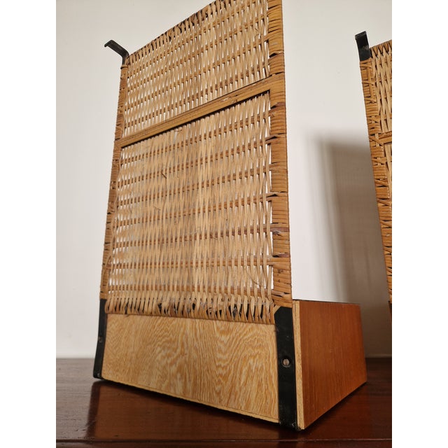 Bedside Tables with Vienna Straw Panels attributed to Hans J. Wegner for Getama, 1950s, Set of 2 For Sale - Image 12 of 18