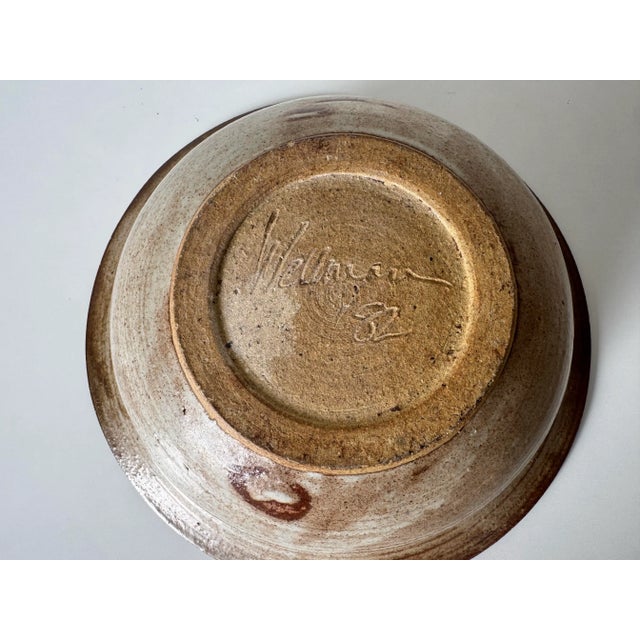 Ceramic 1982 Vintage Handmade Studio Art Stoneware Pottery Bowl – Signed For Sale - Image 7 of 9