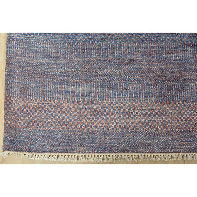 Fine Contemporary Rug 9’1” X 12’5” Blue Pink Wool Hand-Knotted Carpet For Sale - Image 11 of 14