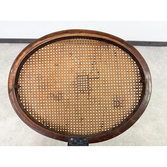 Antique Bentwood Laundry Basket with Rattan Lid from Gebrüder Thonet, 1895 For Sale - Image 11 of 14