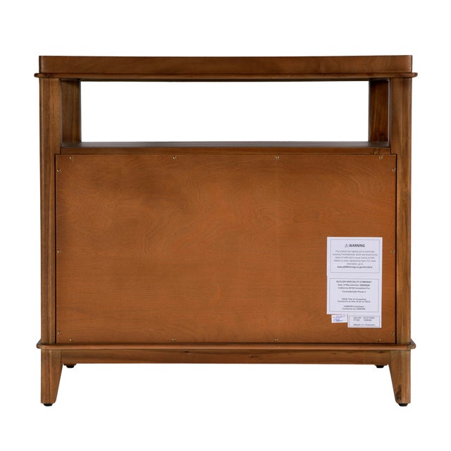 Wood Highbury 28 in. W Rectangular Wood 2 Drawer Nightstand with Open Shelf, Natural Walnut For Sale - Image 7 of 10