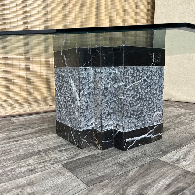 Postmodern Black Marble Base Octagonal Coffee Table. Circa 1980s. For Sale - Image 14 of 18