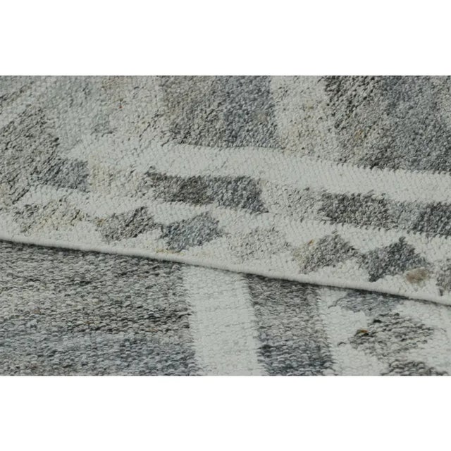 Textile Rug & Kilim’s Scandinavian Style Outdoor Rug, Slate Gray With Geometric Patterns For Sale - Image 7 of 7